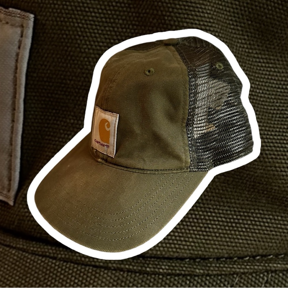 vintage carhartt mesh forest green hat ♥️